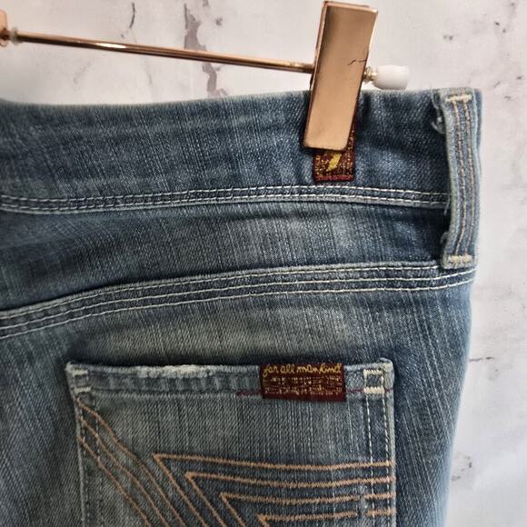 7 For All Mankind Jeans Womens 26 Y2K Light Wash Mid Rise Boot Denim Vintage - Picture 13 of 14